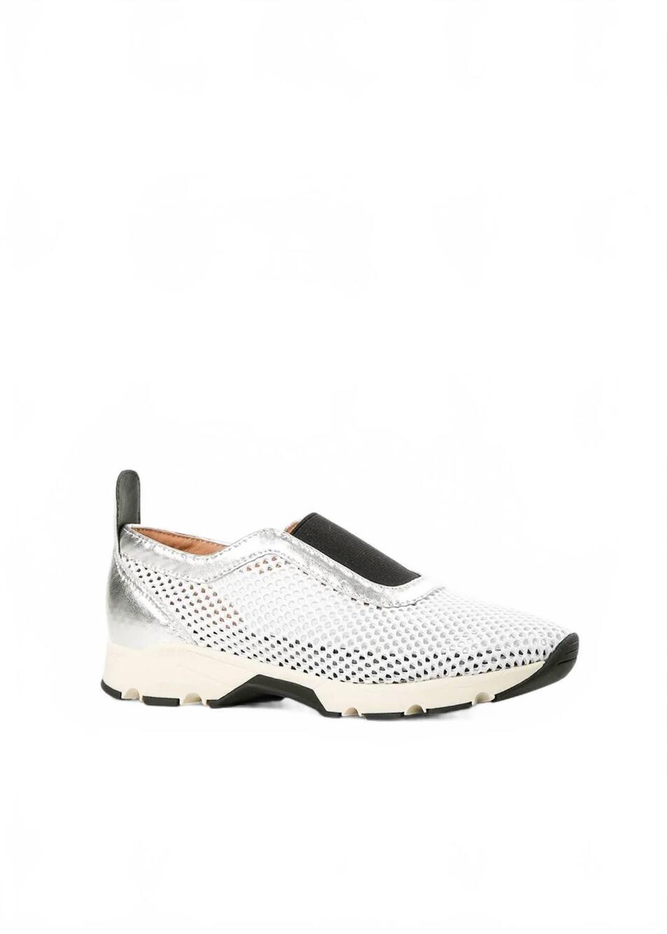 NEW ALL BLACK women's amazing combo sneaker in white / silver